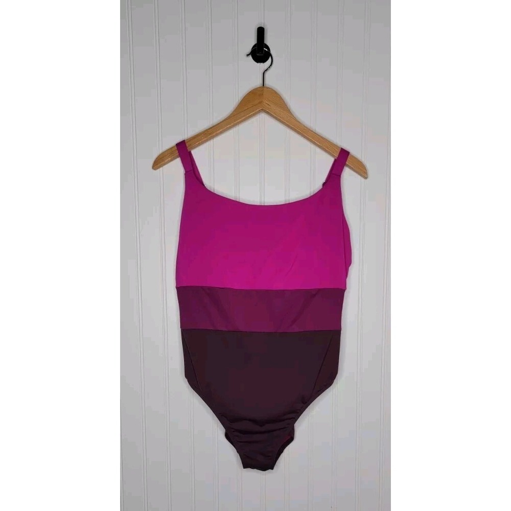 Athleta Coastline One‎ Piece Swimsuit Women's Size Large Electric Fuchsia